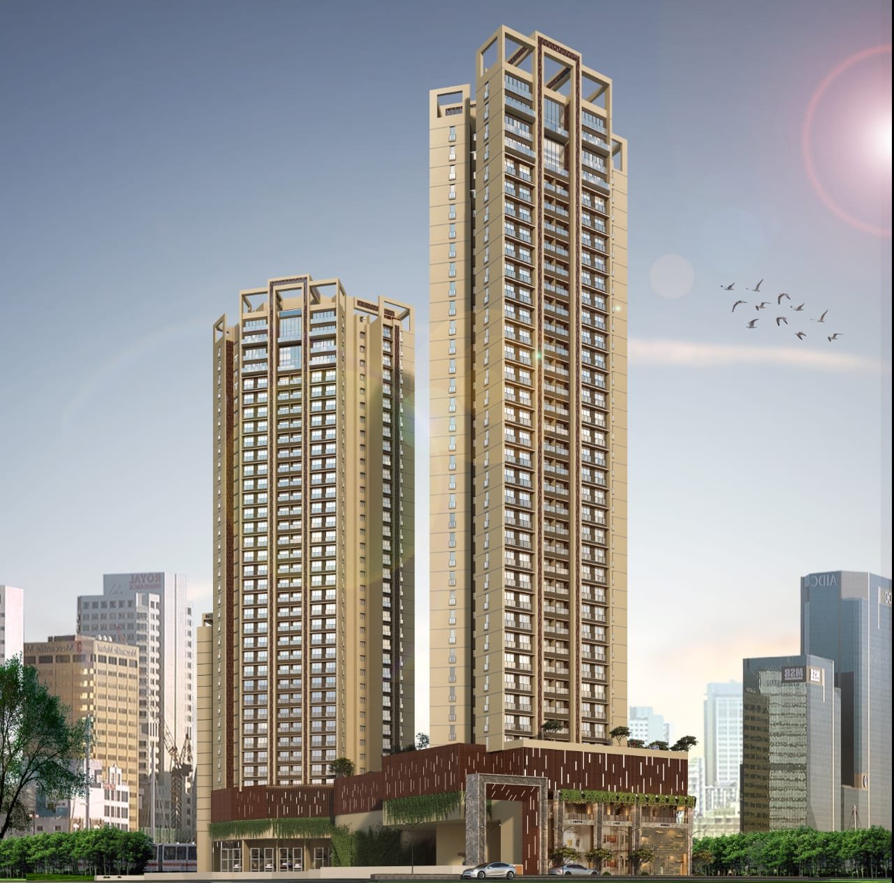 Modern, spacious apartment with stylish interiors and premium finishes at Sunteck Sky Park Mira Road.