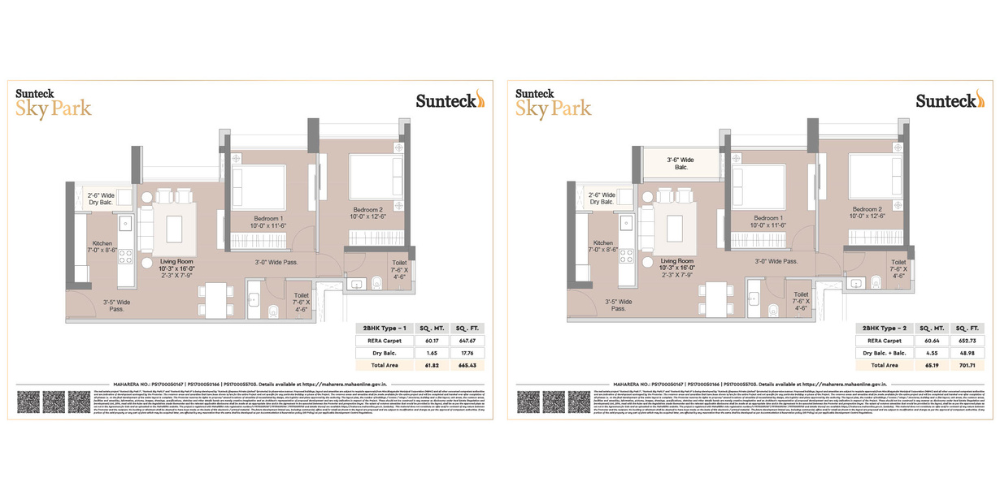 Detailed floor plan 4 layout showcasing smart space utilization at Sunteck Sky Park Mira Road.