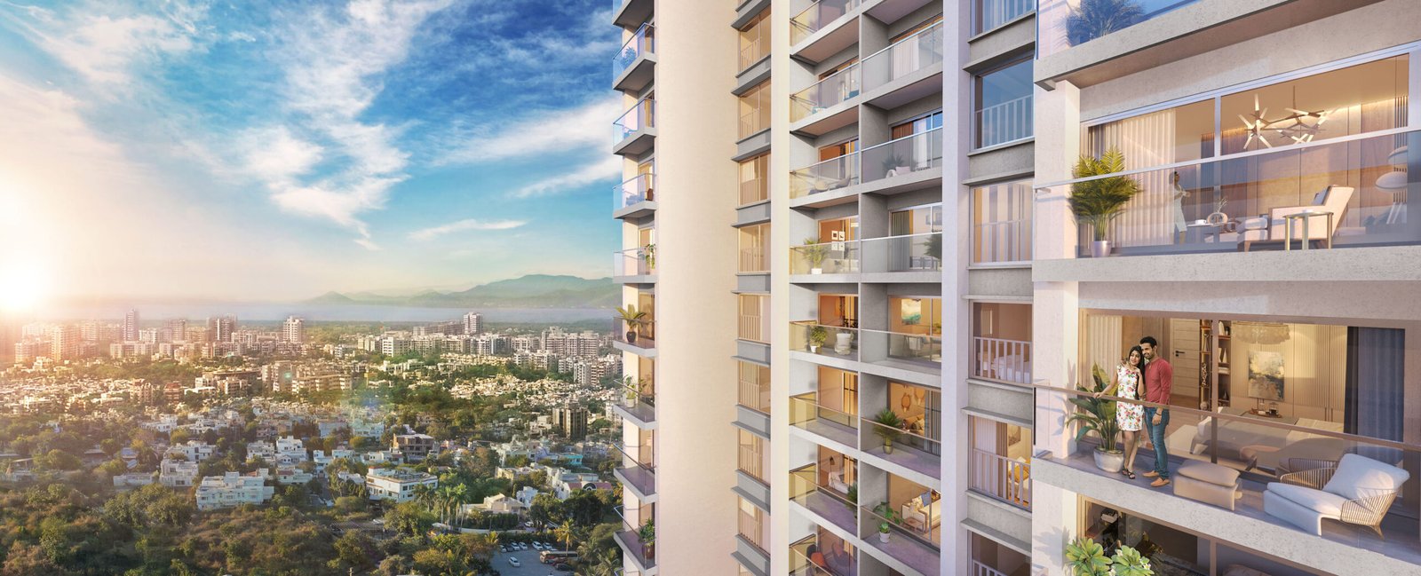 Modern, spacious apartment with stylish interiors and premium finishes at Sunteck Sky Park Mira Road.