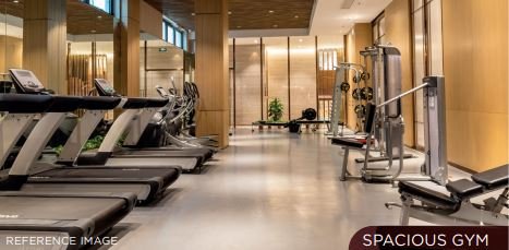 Spacious fitness center with advanced gym equipment located at Sunteck Sky Park Mira Road.